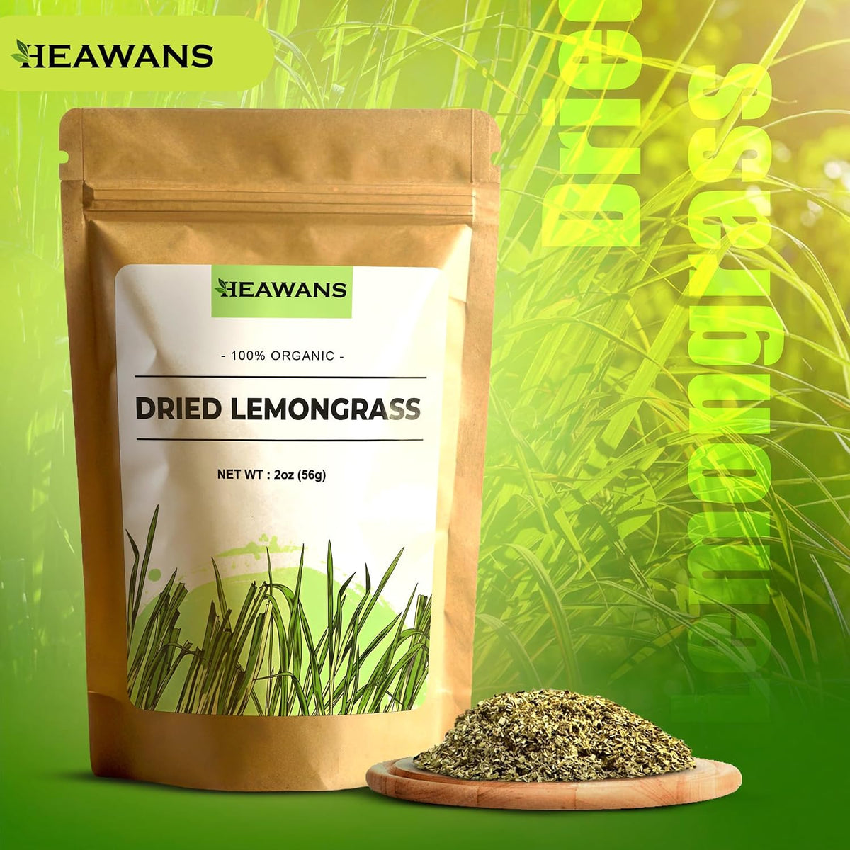 Organic Dried Lemongrass Cut 2 Oz / 56G