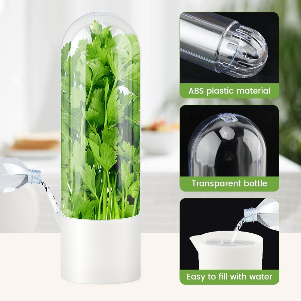 3 Pack Herb Keeper for Refrigerator, Fresh Herb Saver for Cilantro, Parsley