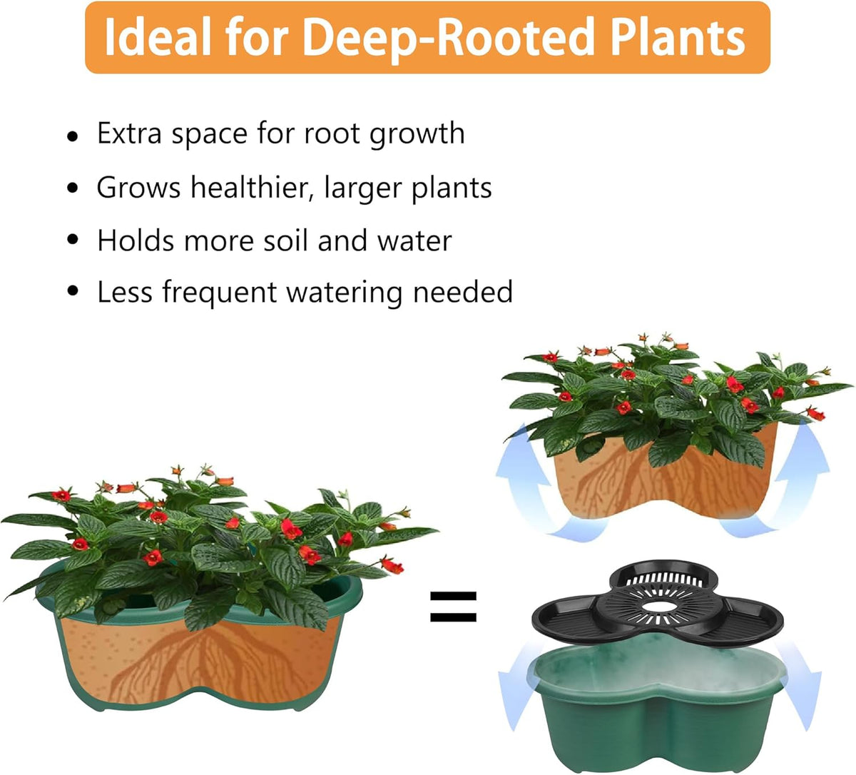 5 Tier Vertical Garden Planter, Self Watering Stackable Planters with Wheels for Strawberries, Herbs, Flowers, Vegetables, Dark Green
