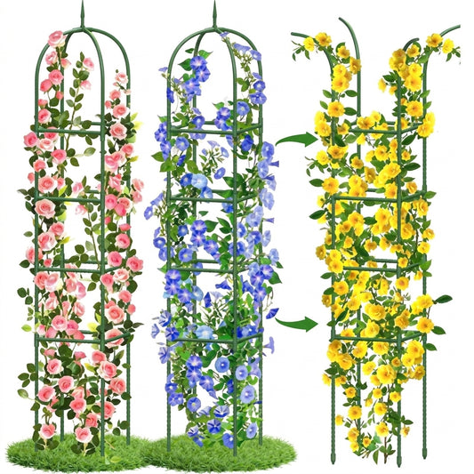 6-Foot Garden Obelisk Trellis 6-Foot Rustproof For Climbing Herbs Garden Obelisk Trellis