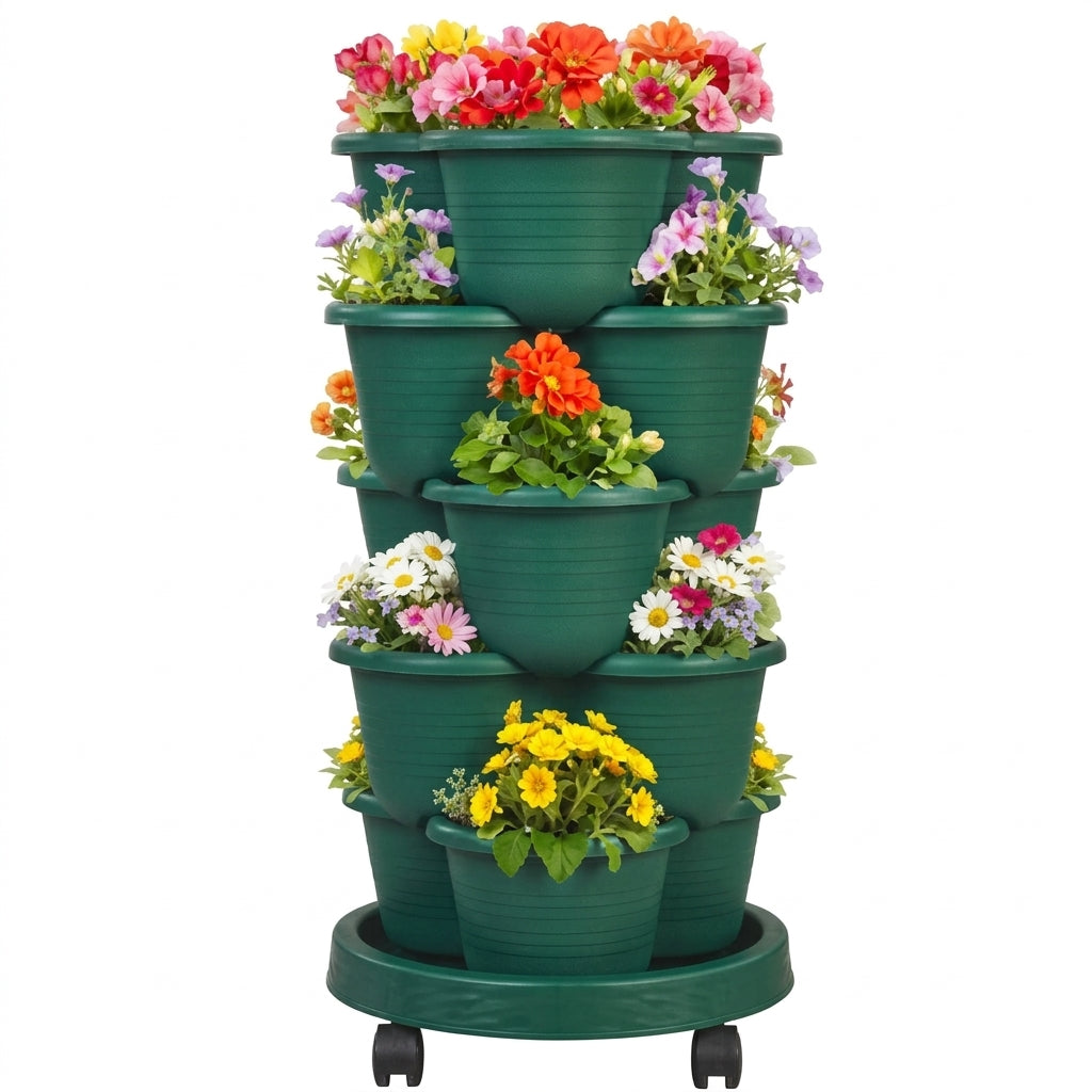 Vertical Planter Tower 5-Tier Self Watering For Fresh Herbs