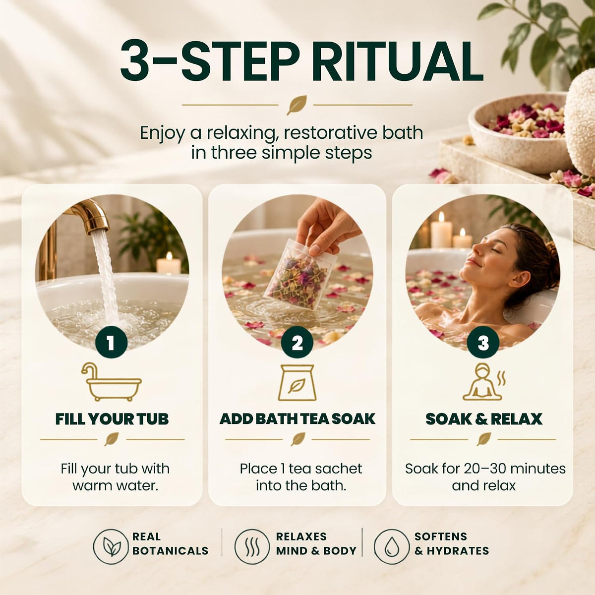 Bath Tea Soaks Birthday Gift for Women & Men - Variety 3 Pack
